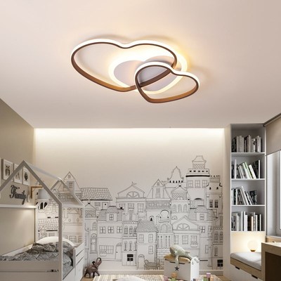 New Modern Led Chandelier Lights  Bed Room White Brown Frame