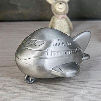 Aircraft model metal bank coin saving box kids money box