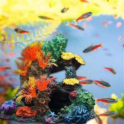 X7AB Aquarium Coral Decor Fish Tank Coral Rock Cave Artifici