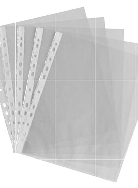 A4 clear plastic punched pockets / wallets / sleeves 200 Pcs