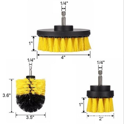 3PCS Drill Scrubber Brush Bristle Full Power Scrubber Cleani