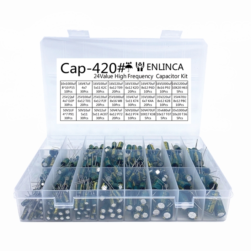 24Value capacitor kit 16V 25v 35V 50V 22uf 0.1uf 0.22uf 220u