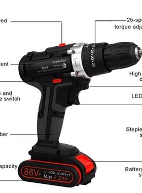 Lithium Ion Power Drill Cordless Drill Set 88VF US EU Plug