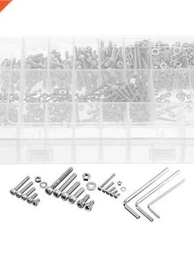 1080Pcs M2/M/M4 04 Hex Socket Head Cap Screw Nuts Flat Was