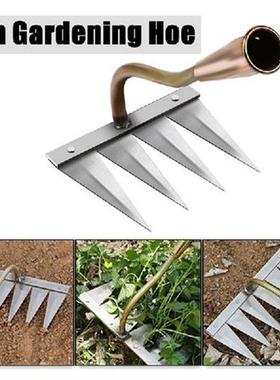 Iron Gardening Hoe weeding Rake Farm Tool Grasping Raking