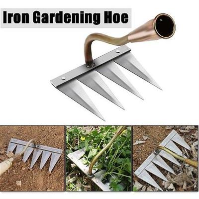 Iron Gardening Hoe weeding Rake Farm Tool Grasping Raking