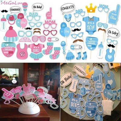 25pcs Baby Shower Decors Photo Booth Props Its a Boy or