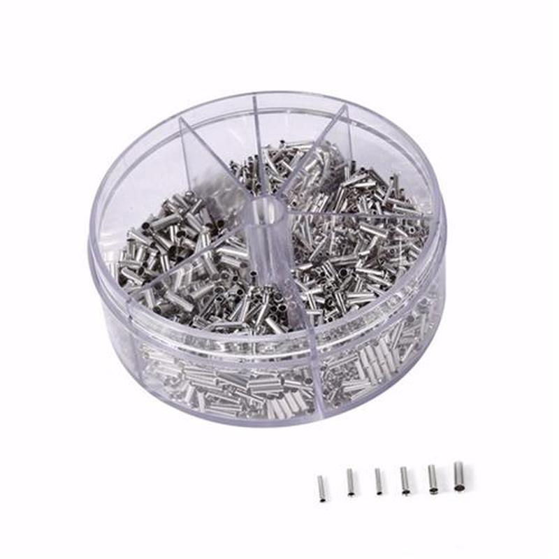 1900pcs Mixed 5 Models Bared Bootlace Ferrule Kit Non Insula