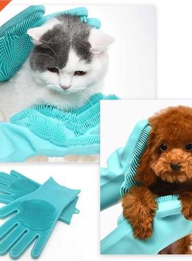 Pet Grooming Cleaning Gloves Dog  Bathing Shampoo Glove
