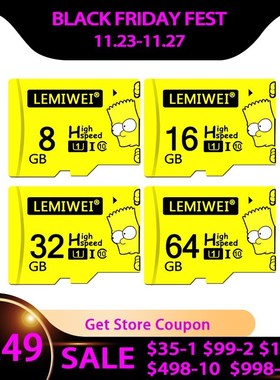 Bart Simpson Top Quality TF Card 8GB 16GB 64GB Class 10 Wate