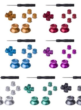 Metal Buttons for PS4 Controller,Thumbsticks Analog Grip &am