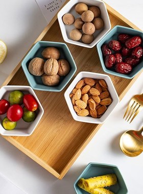 Nordic Creative hexagon ceramics Plate Wooden pallets fruit