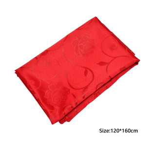 1.2*1.6M Red Luxuriant Jacquard Flower Table Cloth Weave