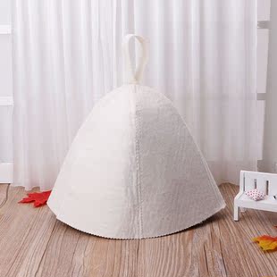 White Wool Sauna Hat Anti Heat For Bath House Head Protector