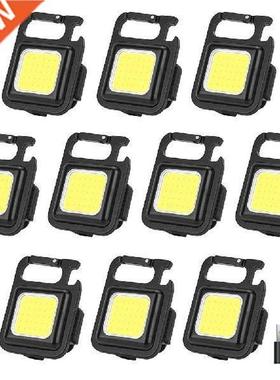 1-10pcs LED Flashlight Work Light COB Keychain Light USB