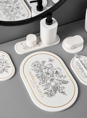 Diatomite Absorbent Placemat Coaster Toothbrush Holder