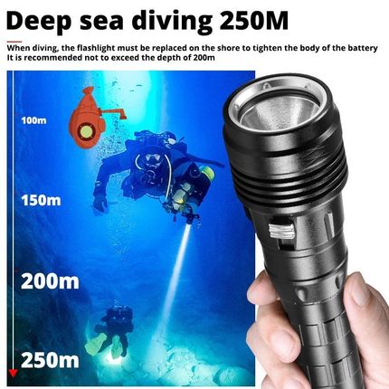 XHP50.2 Powerful LED Scuba Diving Flashlight Brightest 30W X