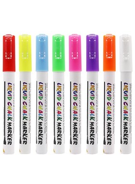 Neon 8 Pack Wet Erased Liquid Chalk Markers for Glass, Non P
