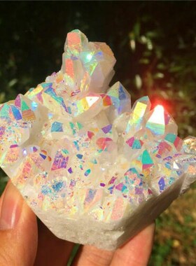 Angel Rainbow Aura Quartz Crystal Bismuth itanium Silicon Po