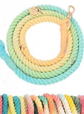 Gradient Color Dog Half Pinch Collars Dogs Leashes Rope