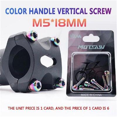 6pcs Mountain Bike Stem Bolts Titanium Plated M5x18mm Allen