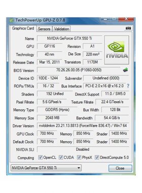 GTX550TI 2GB DDR5 128BIT Gaming Graphics Card with Cooling F