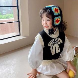 Baby Girls Dresses Knitted Vest Suit Autumn Girl Shirt