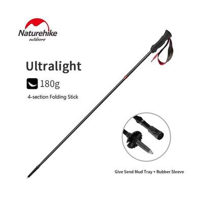 Four-Section Trekking Pole Ultralight Hiking Stick Climbing