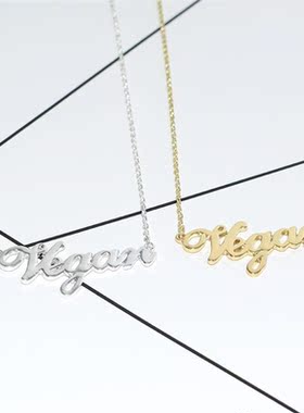 Vegetarian Symbol Customizable Letters Vegan Necklace Vegan