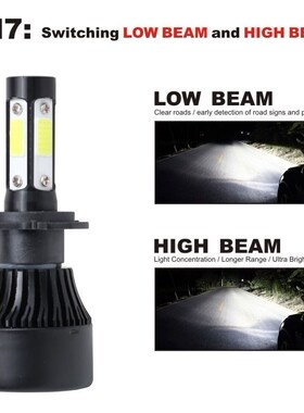 2PCS universal 6500k Cars headlighe 8000LM 9005 HB3 9006 HB4