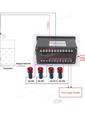 4-20mA DC input water liquid level pressure controller with