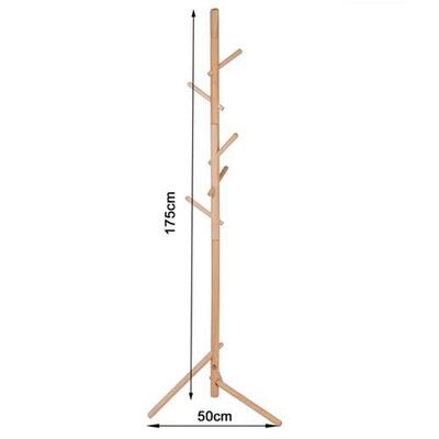 Clothes Rack Free Standing Wood Coat Rack Stand Hat Hanger w