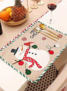 Xmas Table Mat Tableware Tablecloth Placemat Kitchen Heat
