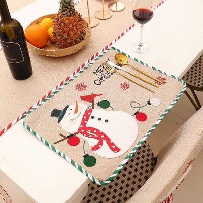 Xmas Table Mat Tableware Tablecloth Placemat Kitchen Heat