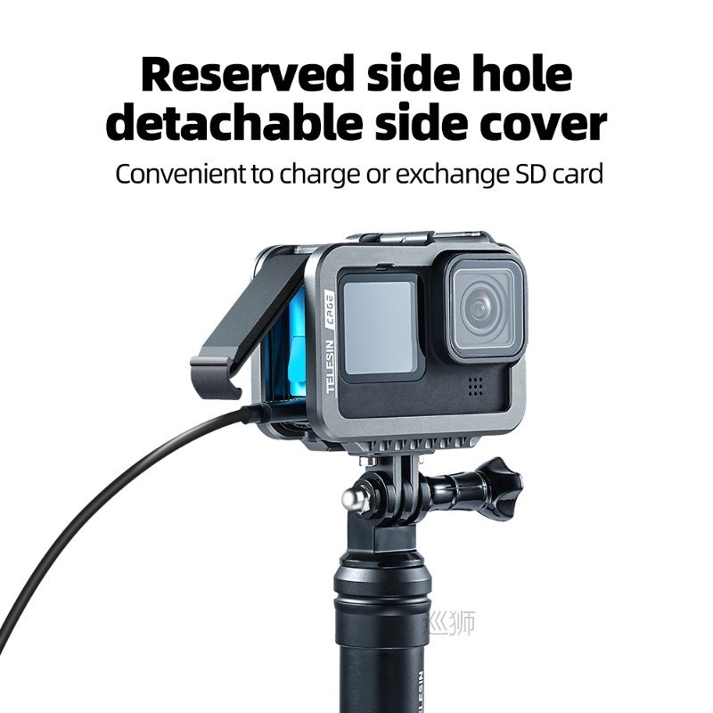 Aluminium Alloy Frame Case For GoPro 9 10 Double Clod Shoe W