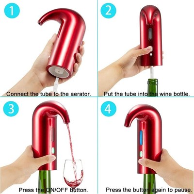 Wine Pourer Electric Aerator Decanter Portable USB Rechargea