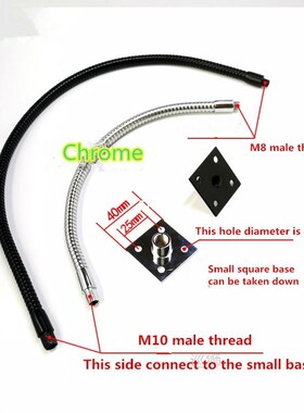 Dia 10mm led Gooseneck flexible lamps holder with Small Squa