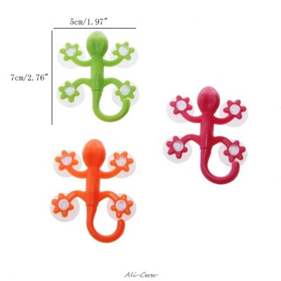 Gecko Powerful Plastic Four Suction Cups Hook Wall Hanger De