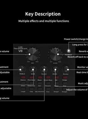 V8 Sound Card Audio Set Interface External Usb Live Micropho