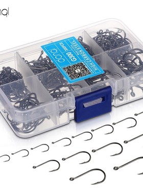 DONQL 300pcs/Box High Carbon Steel Fishing hooks Mixed Size