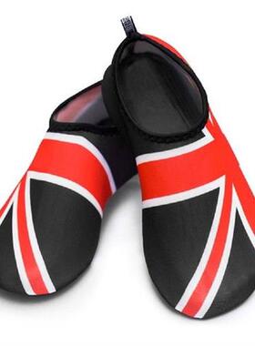 1 Pair Snorkeling Shoes Men Women Kids Printed Water Sport