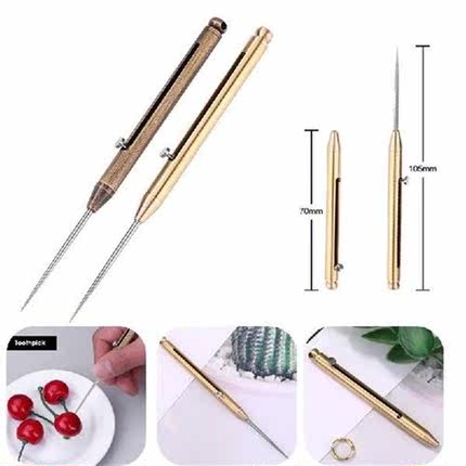 Reusable Portable Push-Pull Spring Toothpick Holder
