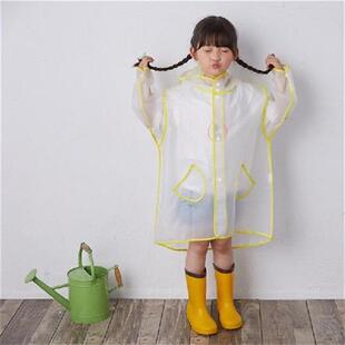 Kids Raincoat Waterproof Rain Poncho Clear Transparent
