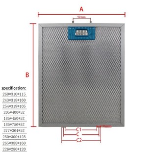 260X310 range hood filter Exhaust hood metal dust filter Coo