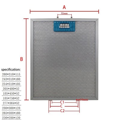 260X310 range hood filter Exhaust hood metal dust filter Coo