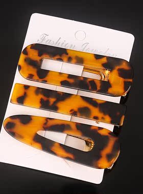 123 PCS Women Fashion Leopard Acetate Geometric Hair Clips