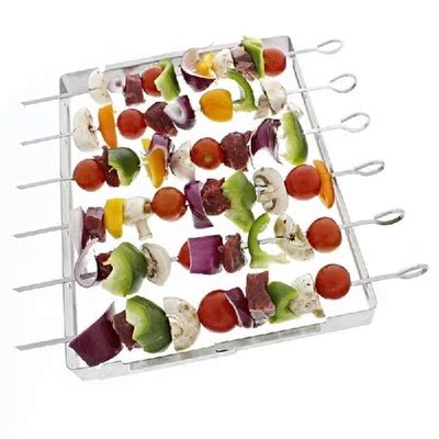 BBQ Skewer Rack for Grilling Shish Kebob skewers Durable