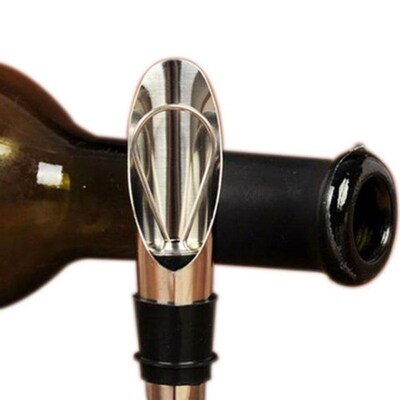 2-in-1 Stainless Steel Liquor Bottles Wine Aerating Spout an