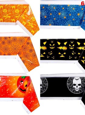 Disposable Tablecloth Pumpkin Skull Halloween Festive