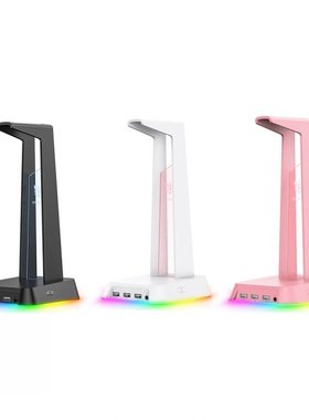 ONIKUMA RGB Gaming Headphone Stand with 3 USB 3.5mm AUX Port